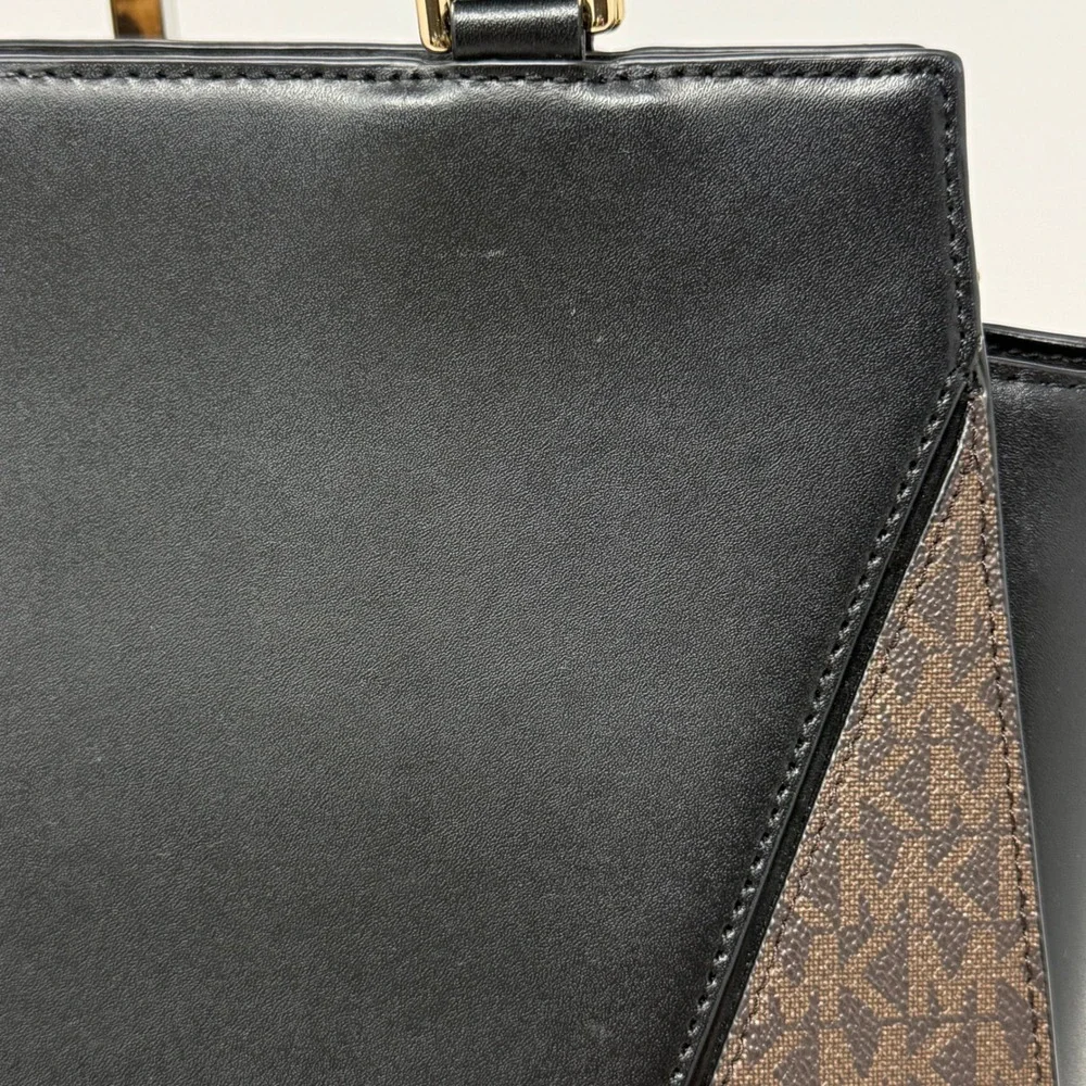 Michael Kors Hope Satchel Bag Brown Leopard Tiger Haircalf Leather Mob Wife